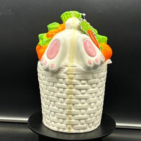 Brand New Potters Studio Bunny Butt in Carrot Patch Cookie Jar Treat Cannister E - Picture 5 of 10